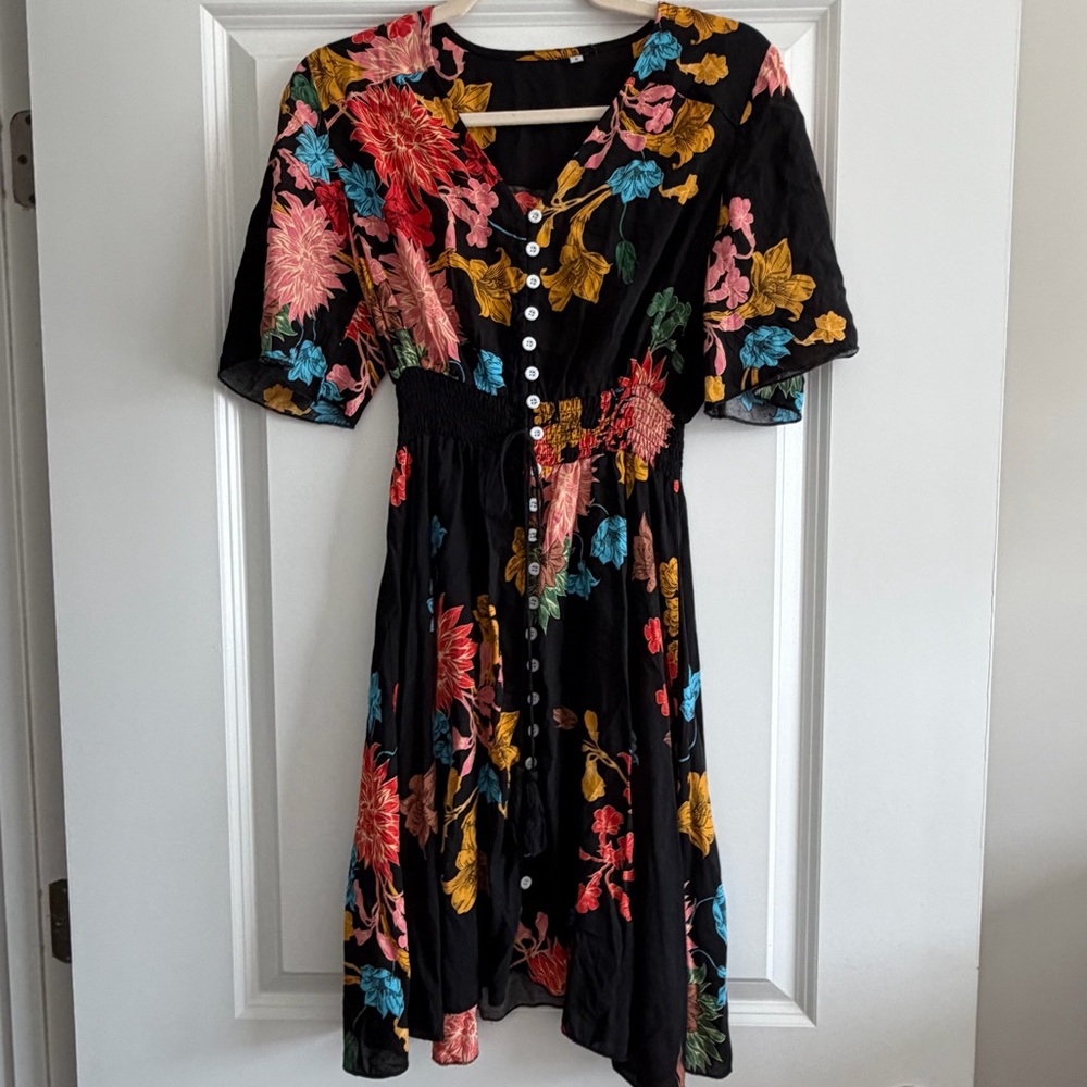 Vibrant Floral Midi Dress